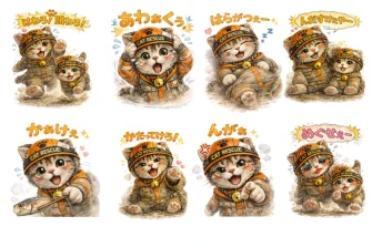 レスキュー猫の久慈弁スタンプが公開されました。