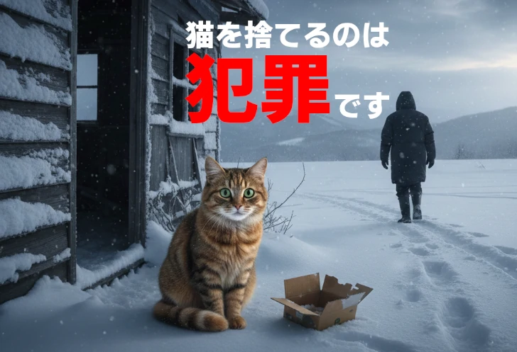 猫を捨てる事は犯罪です。