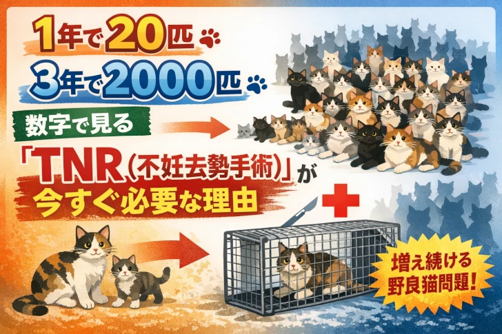 1年で20匹、3年で2000匹。数字で見る「TNR(不妊去勢手術)」が今すぐ必要な理由